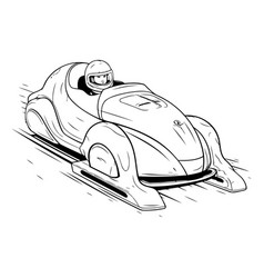 Sketch Of A Racing Car On A Track