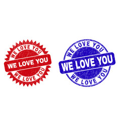 We Love You Round And Rosette Stamp Seals