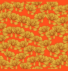 Abstract Floral Line Seamless Pattern In Retro