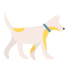 Cartoon Beige Dog With Blue Collar Walking Simple