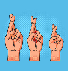 Family Crossed Fingers Pop Art