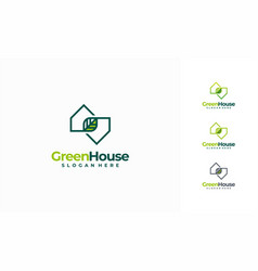 Modern Green House Logo Designs Concept Building