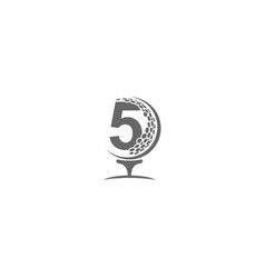 Number 5 And Golf Ball Icon Logo Design