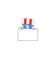 Uncle Sam Hat With Funny Face Hides Behind A Board