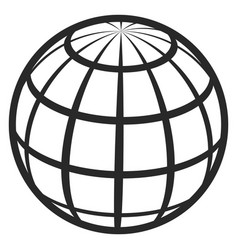 World Grid Sphere Icon Globe Linear Symbol