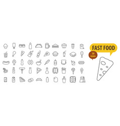 A Set Of Icons Associated With Fast Food Street