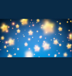 Blue Magic Background With Defocused Yellow Stars