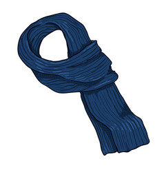 Cartoon Dark Blue Knitted Scarf