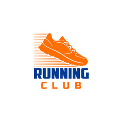 Marathon Run Sport Icon With Running Shoes