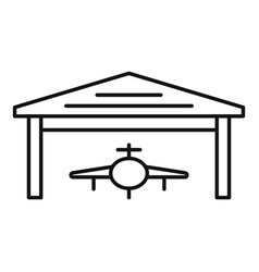 Airplane Hangar Icon Outline Style