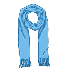 Blue Cartoon Woolen Scarf