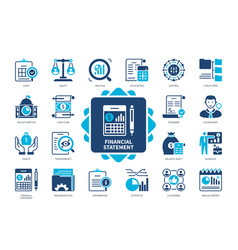 Financial Statement Solid Icon Set