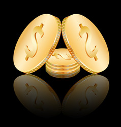 Gold Coins On A Black Background