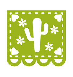 Isolated Mexican Ornament With A Cactus Icon