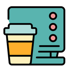 Late Work Home Coffee Icon Flat