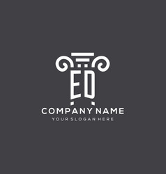 Monogram Ed Logo For Law Firm With Pillar Icon