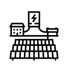 Off Grid Solar Panel Line Icon