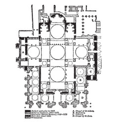 Plan Of St Marks Venice Vintage Engraving