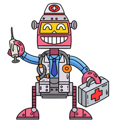 Robot Doctor Cartoon Colored Clipart