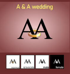 A And Letter With Wedding Ring Logo