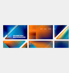 A Set Of Blue And Orange Geometric Backgrounds