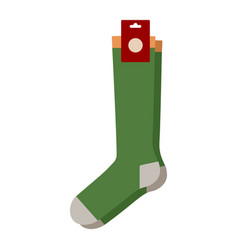 Green Socks With Logo Tag Hosiery Crew Length