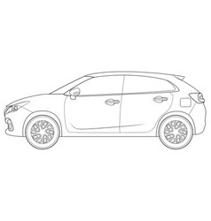 Premium Hatchback Car Simple Car Outline