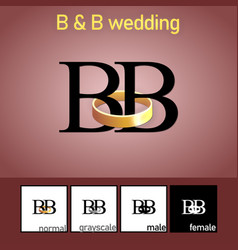 B And Letter With Wedding Ring Logo