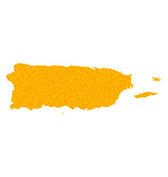 Gold Map Of Puerto Rico