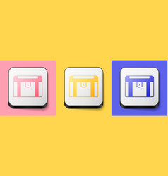 Isometric Antique Treasure Chest Icon Isolated