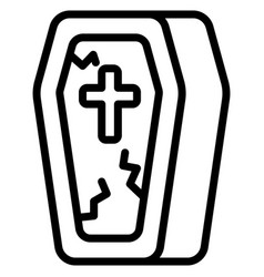 Coffin Halloween Line Icon