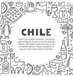 Poster With Lettering And Doodle Outline Chile