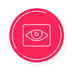 White Line Red Eye Effect Icon Isolated On