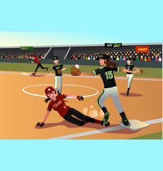 Women Playing Softball