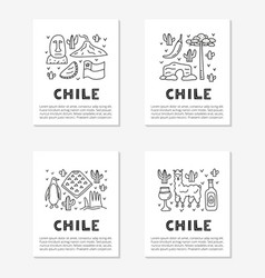 Cards With Lettering And Doodle Outline Chile