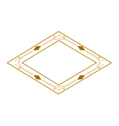 Frame Of Golden Ornament Abstract Monogram Card