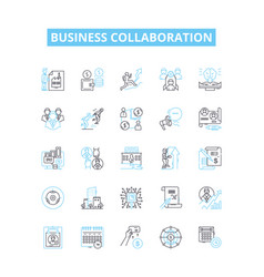 Business Collaboration Line Icons Set