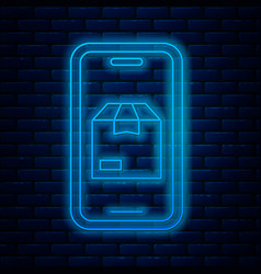 Glowing Neon Line Mobile Smart Phone With App