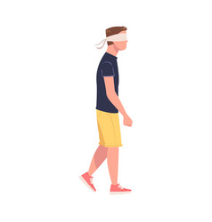 Man Character Wearing Blindfold Following Someone