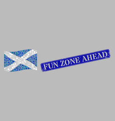 Waving Scotland Flag Collage Circle Points