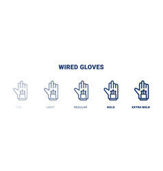 Wired Gloves Icon Thin Light Regular Bold Black