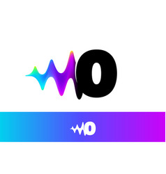 0 Logo Number Zero With Sound Wave Flow Vibrant