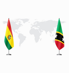 Bolivia And Saint Kitts And Nevis Flags For