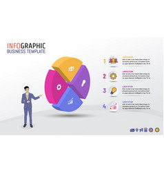 Business Infographic Template Circle Style 4 Steps