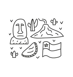 Group Of Doodle Outline Chile Icons