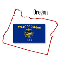 Oregon State Map And Flag