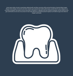 Blue Line Tooth Icon Isolated On Background