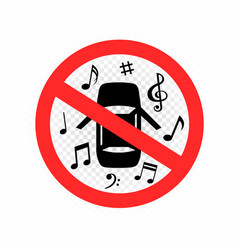 Loud Music From Auto Car Prohibited Sign