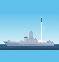 Military Ships A Missile Carrier Launches