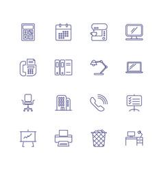 Office Equipment Line Icon Set